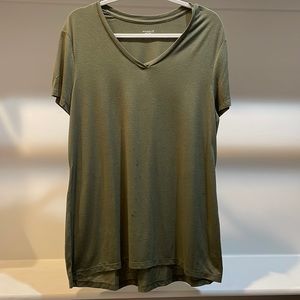 Olive green oversized workout shirt